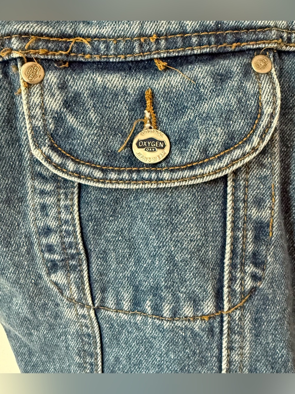 Vintage 90s Women’s Oxygen Denim Vest Zip Up Fitted Sleeveless Top XL - Picture 11 of 15